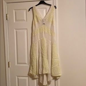 Anthropologie dress mint green and white